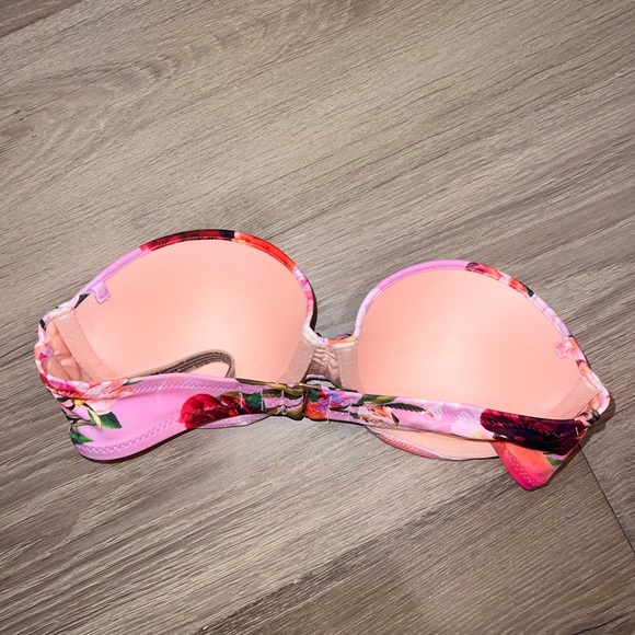 victoria secret bikini floral strapless top 32C - Picture 2 of 3